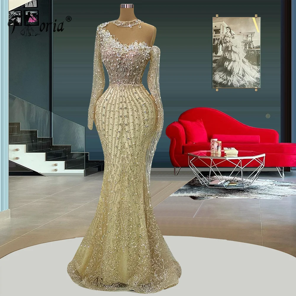 Delicate Heavily Beaded Stones Dubai Evening Dress Champagne Mermaid Formal Oaasion Couture Dresses Celebrity Party Gowns 2023
Delicate Heavily Beaded Stones Dubai Evening Dress Champagne Mermaid Formal Oaasion Couture Dresses Celebrity Party Gowns 2023