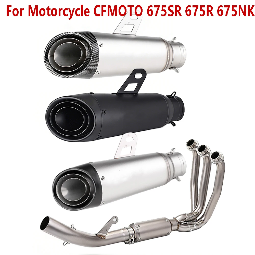 Slip-on Full Exhaust System Exhaust Muffler Escape Front Link Pipe universal 51MM For Motorcycle CFMOTO 675SR 675R 675NK 675SRR
Slip-on Full Exhaust System Exhaust Muffler Escape Front Link Pipe universal 51MM For Motorcycle CFMOTO 675SR 675R 675NK 675SRR