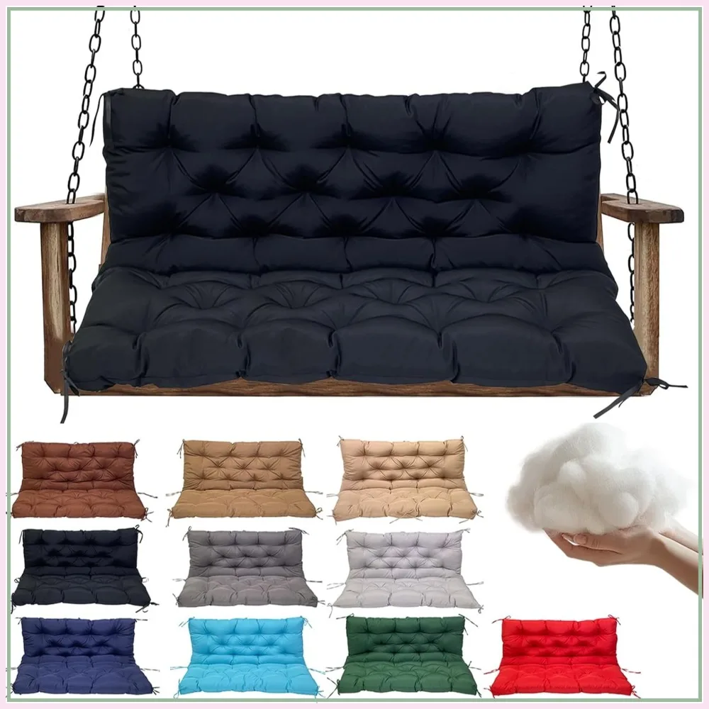 Outdoor Swing Replacement Cushions for 2-3 Seater Porch Bench, Waterproof with Backrest and Ties, 4" Thick for Garden Patio
Outdoor Swing Replacement Cushions for 2-3 Seater Porch Bench, Waterproof with Backrest and Ties, 4" Thick for Garden Patio