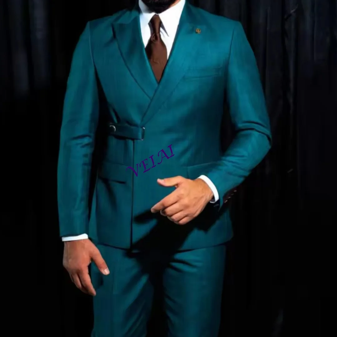 Stylish Men's Suits Elegant Solid Color 2 Piece Jacket Pants Formal Wedding Male Clothing Luxury Peak Lapel Slim Out Customized
Stylish Men's Suits Elegant Solid Color 2 Piece Jacket Pants Formal Wedding Male Clothing Luxury Peak Lapel Slim Out Customized