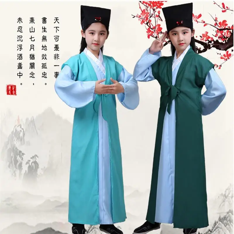 Kids Ancient Chinese Hanfu, Traditional Scholar Costume for Boys & Girls, Chinese Classics & Stage Performance Outfit
Kids Ancient Chinese Hanfu, Traditional Scholar Costume for Boys & Girls, Chinese Classics & Stage Performance Outfit