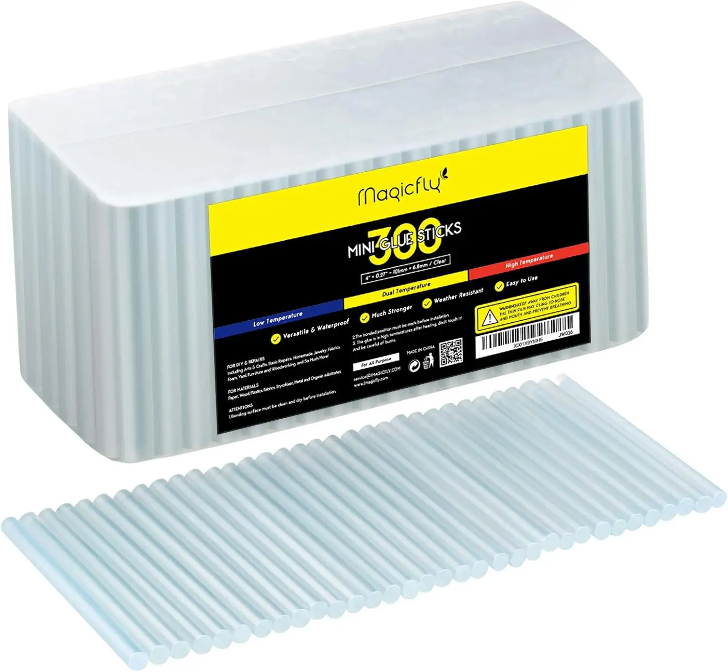 300-Pack Hot Glue Sticks, 4" Long 0.27" Diameter, Compatible with Most Glue Guns, Non-Toxic, for DIY Crafts & Sealing
300-Pack Hot Glue Sticks, 4" Long 0.27" Diameter, Compatible with Most Glue Guns, Non-Toxic, for DIY Crafts & Sealing