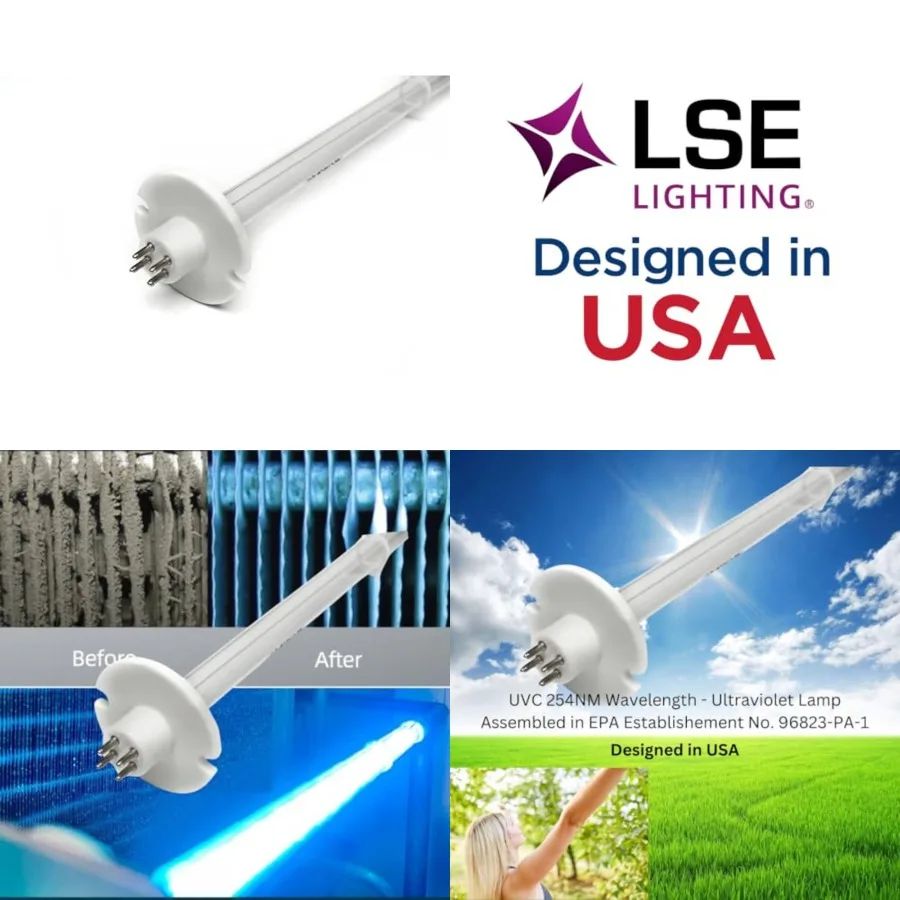 14" UV Light Replacement Lamp 24V/ 110V Universal 2" Base with 4-Pin Flange No Key Hole Premium 14W UVC Ultraviolet Bulb HVAC a
14" UV Light Replacement Lamp 24V/ 110V Universal 2" Base with 4-Pin Flange No Key Hole Premium 14W UVC Ultraviolet Bulb HVAC a