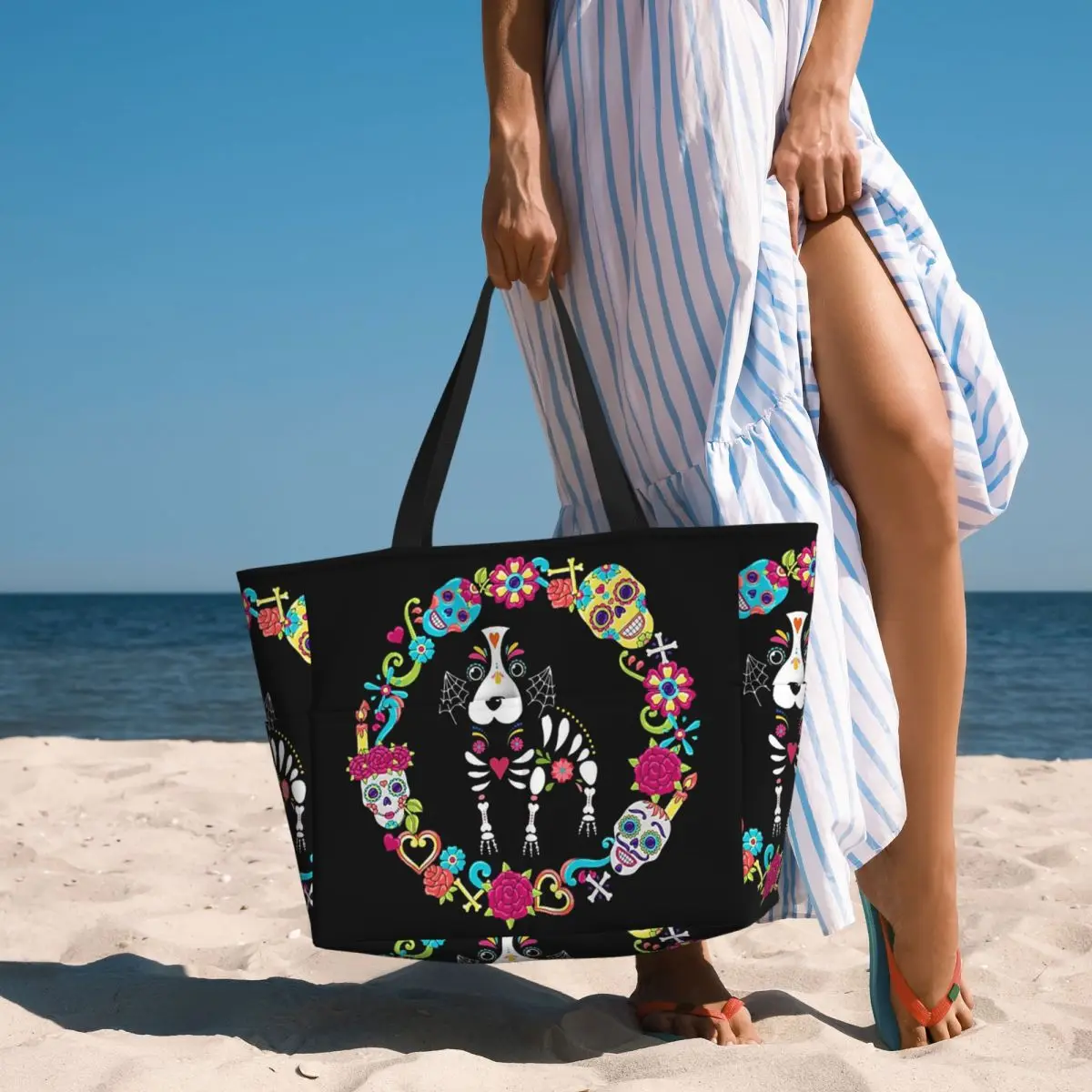 Dog Dias De Los Muertos Day Of The Dead Beach Tote Bag Sport Gym Yoga Duffle Large Tote Bag Women Travel Bag Fitness bag
Dog Dias De Los Muertos Day Of The Dead Beach Tote Bag Sport Gym Yoga Duffle Large Tote Bag Women Travel Bag Fitness bag
