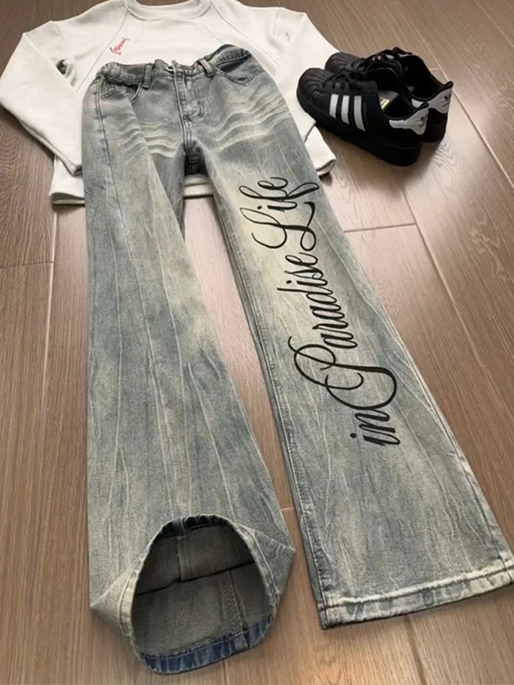 American Waed Printed Lightning Pattern Men's High Street Straight Leg Jeans Slimming High Waist Bootcut Micro Flared Pants
American Waed Printed Lightning Pattern Men's High Street Straight Leg Jeans Slimming High Waist Bootcut Micro Flared Pants