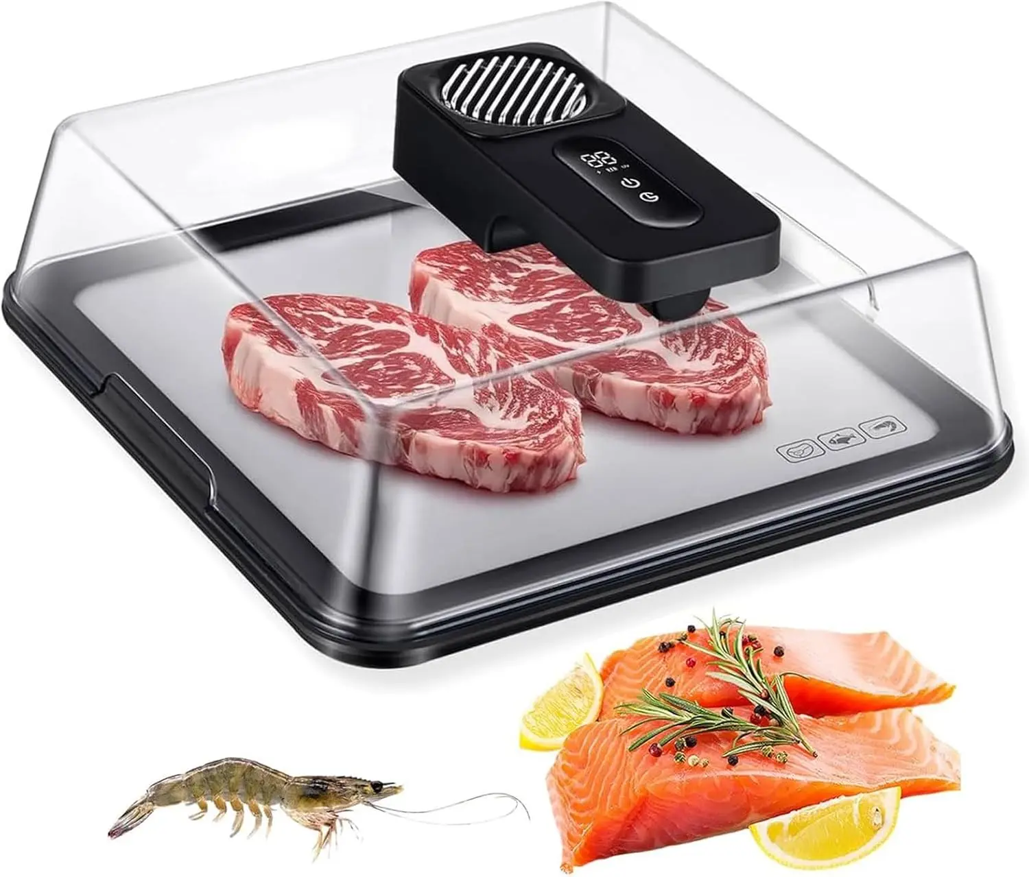 Electric Thawing Board, 4.2L Meat Defrosting Tray with Lid, Rechargeable Smart Meat Thawing Box with Airflow Technology (Black)
Electric Thawing Board, 4.2L Meat Defrosting Tray with Lid, Rechargeable Smart Meat Thawing Box with Airflow Technology (Black)