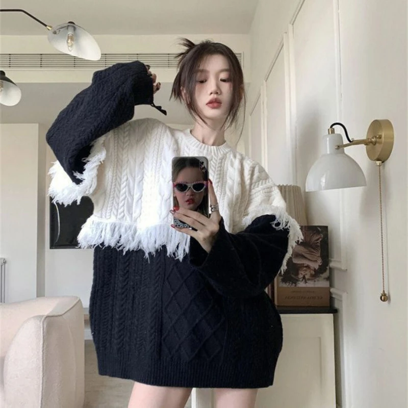 Women's Round Neck Tassel Fried Dough Sweater, Loose Sweater, Versatile Knitwear, Autumn and Winter Pullover, New
Women's Round Neck Tassel Fried Dough Sweater, Loose Sweater, Versatile Knitwear, Autumn and Winter Pullover, New