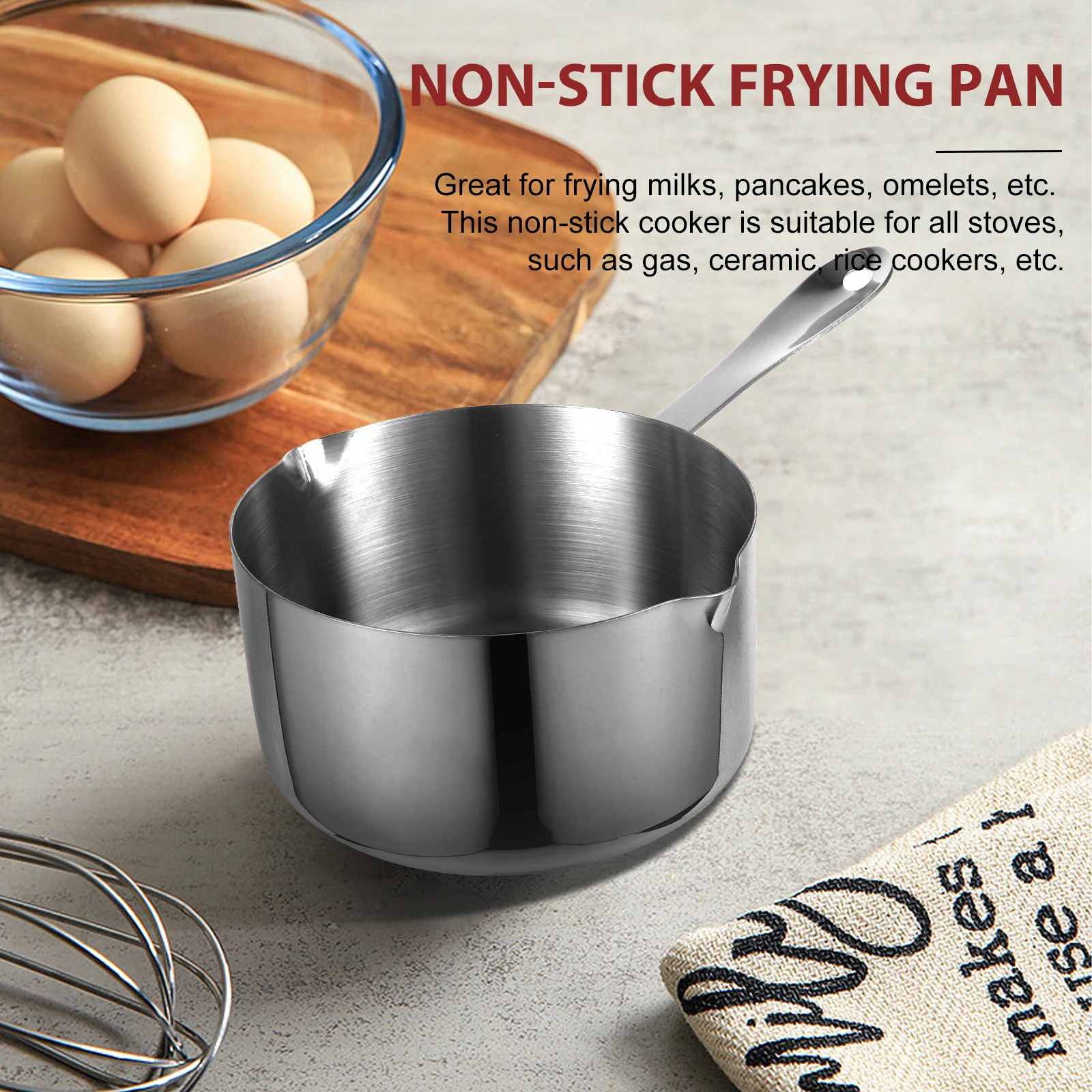 Lightweight Portable Nonstick Frying Pan Small Milk Skillet Flat Kitchen Griddle Multi-Use Cooking Tool Anti-Scald Handle Metal
Lightweight Portable Nonstick Frying Pan Small Milk Skillet Flat Kitchen Griddle Multi-Use Cooking Tool Anti-Scald Handle Metal