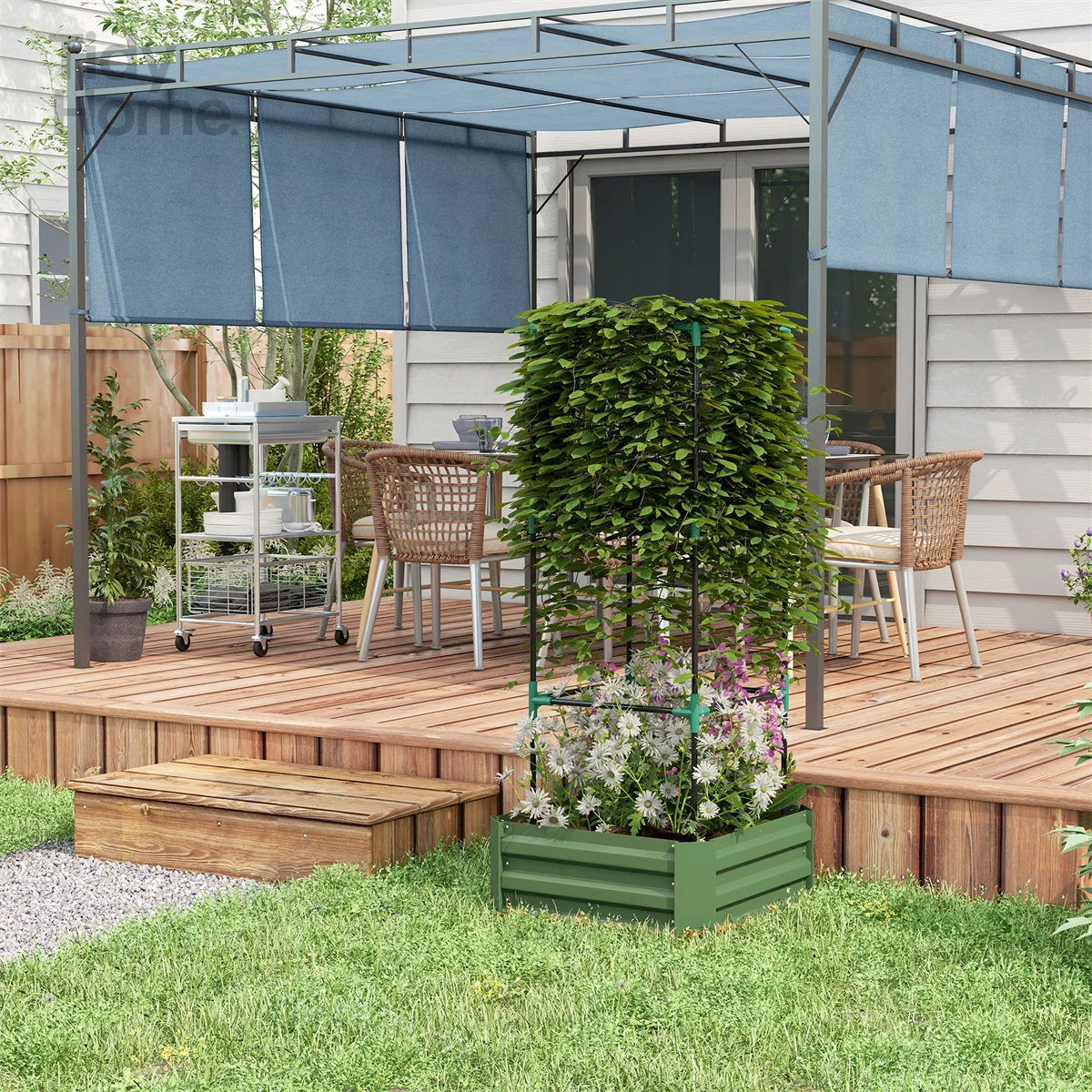 Garden Bed,Flower shelf, Raised Garden Bed with Trellis, Tomato Cage for Vines, Vegetables, Flowers,Wood Planter Box,Light Green
Garden Bed,Flower shelf, Raised Garden Bed with Trellis, Tomato Cage for Vines, Vegetables, Flowers,Wood Planter Box,Light Green