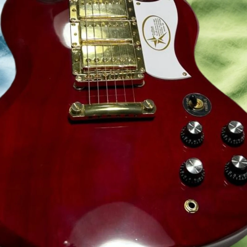40 Inch SG00S Red Golden Electric Guitar Rosewood Neck Mahogany Body 22 Tone HHH Fixed Bridge Rock Music Free Shipping
40 Inch SG00S Red Golden Electric Guitar Rosewood Neck Mahogany Body 22 Tone HHH Fixed Bridge Rock Music Free Shipping