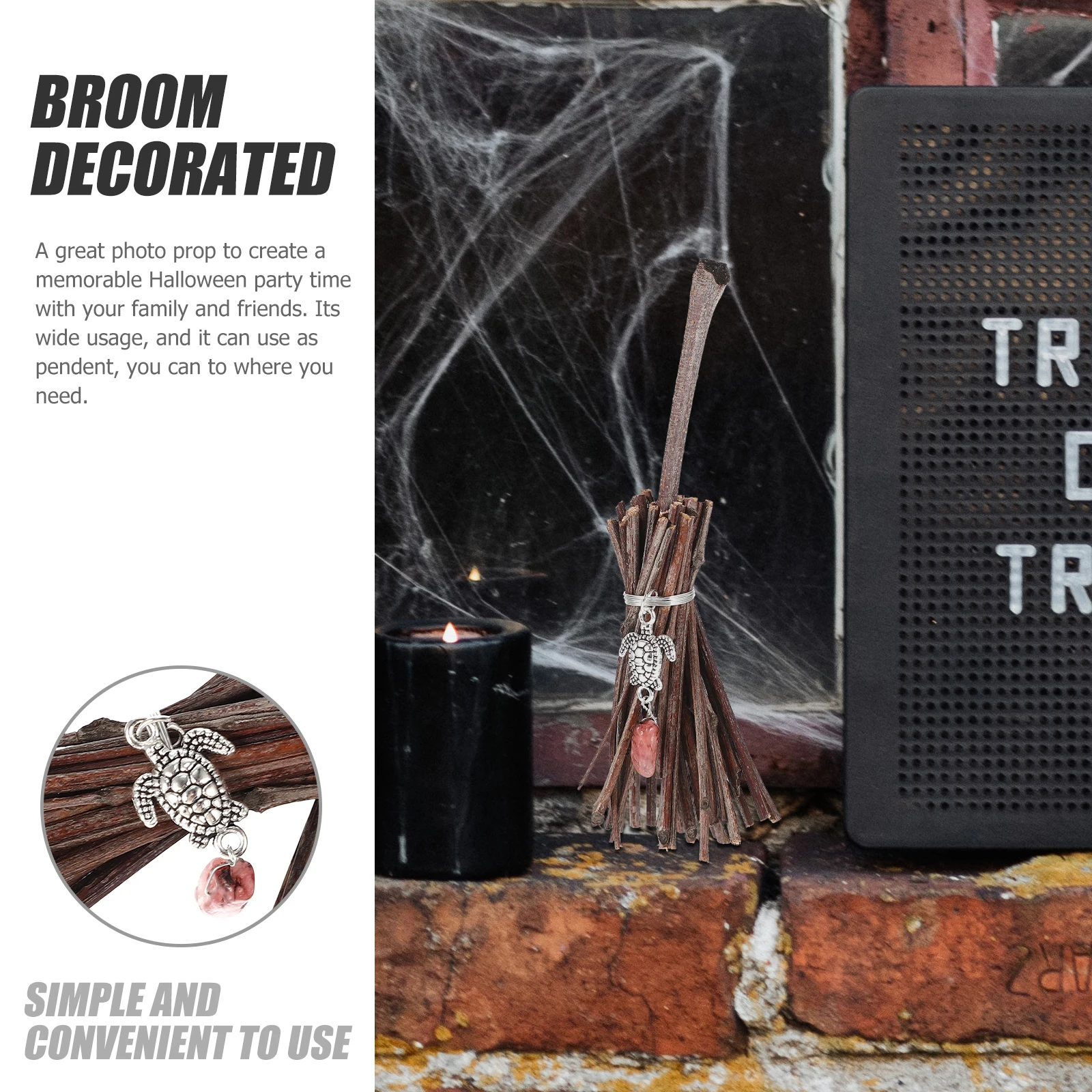 2 Pcs Mini Pendant Halloween Broom Crafts Metal Decorative nament Cartoon Whisk Witch Party Supplies for Kids Adults Scene
2 Pcs Mini Pendant Halloween Broom Crafts Metal Decorative nament Cartoon Whisk Witch Party Supplies for Kids Adults Scene