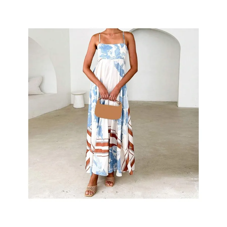 【New style】Women's Summer Beach Casual Long Cami Dress Stripe Dot Print Spaghetti Strap Backless A-Line Flowy Dress
【New style】Women's Summer Beach Casual Long Cami Dress Stripe Dot Print Spaghetti Strap Backless A-Line Flowy Dress
