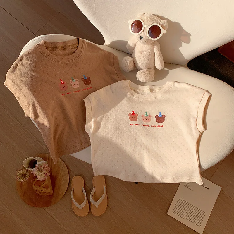 aJacquard Breathing Cotton Bear Printed round Neck Boys and Girls Top2024Summer Batwing Sleeve Loose ChildrenTT-shirt-MR
aJacquard Breathing Cotton Bear Printed round Neck Boys and Girls Top2024Summer Batwing Sleeve Loose ChildrenTT-shirt-MR