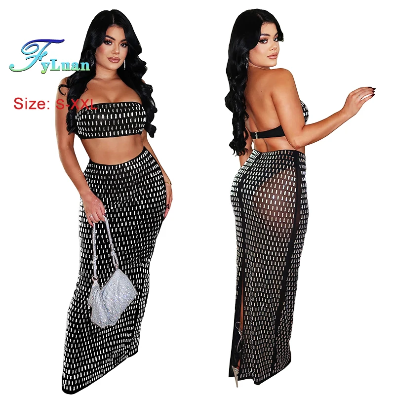 New Product Skirt Set Women's Wrap Chest Card Shoulder Solid Color Crop Top And Tight Fitting Package Hips Skirt Two-Piece Sets
New Product Skirt Set Women's Wrap Chest Card Shoulder Solid Color Crop Top And Tight Fitting Package Hips Skirt Two-Piece Sets