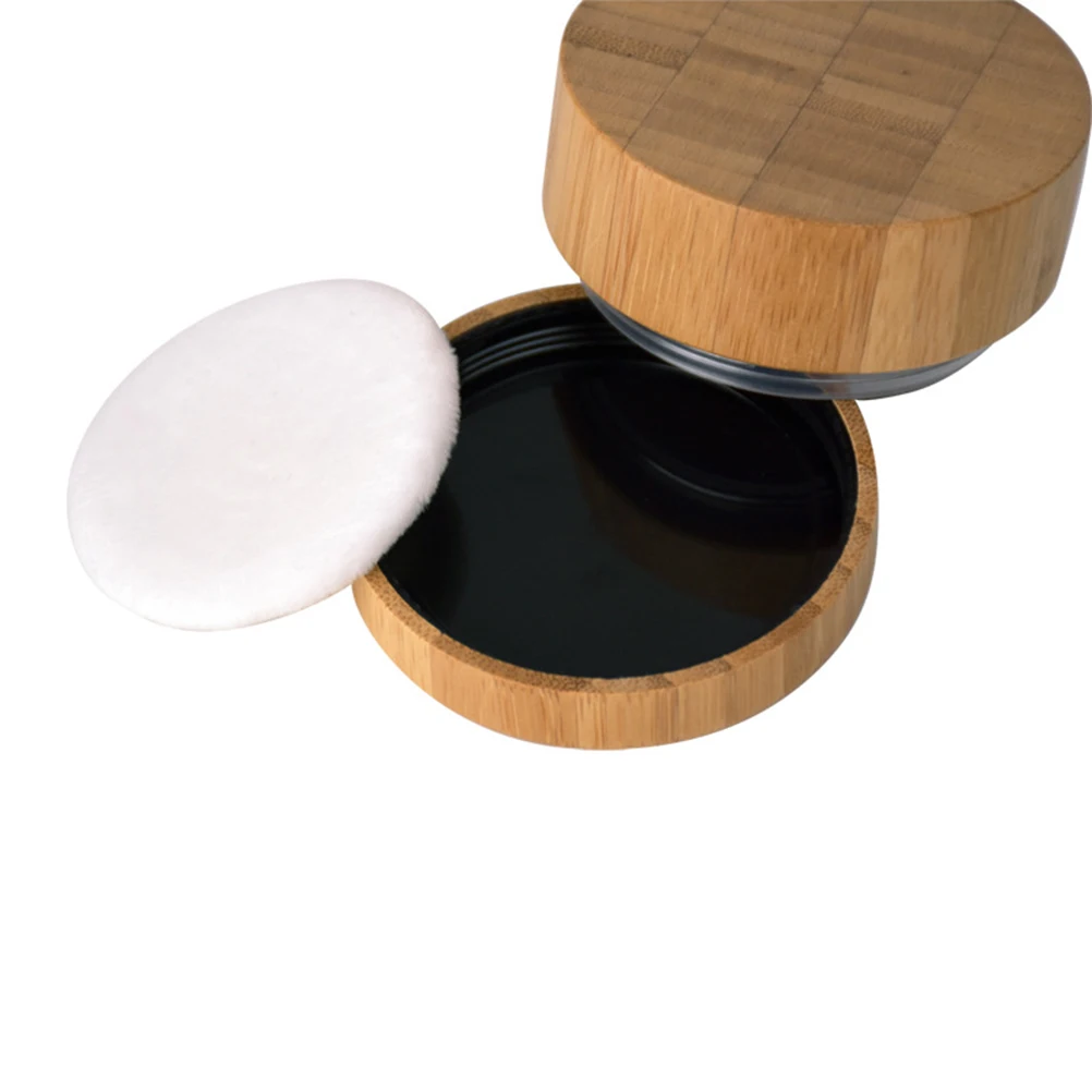 2 Pcs Bamboo Loose Powder Box Puff Case Holder for Women Empty Makeup Container 
2 Pcs Bamboo Loose Powder Box Puff Case Holder for Women Empty Makeup Container