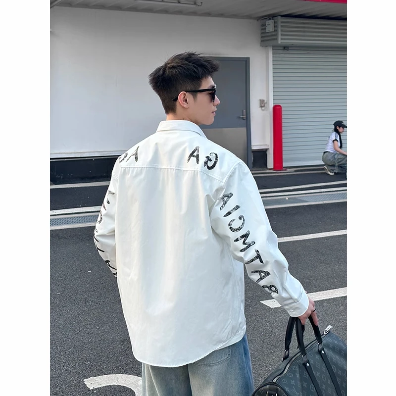 Мужская одежда American Sle Casual Long Sve irt Jaet с буквенным принтом Haome Ele, осенняя модная тенденция, свободная посадка, без глажки
Мужская одежда American Sle Casual Long Sve irt Jaet с буквенным принтом Haome Ele, осенняя модная тенденция, свободная посадка, без глажки