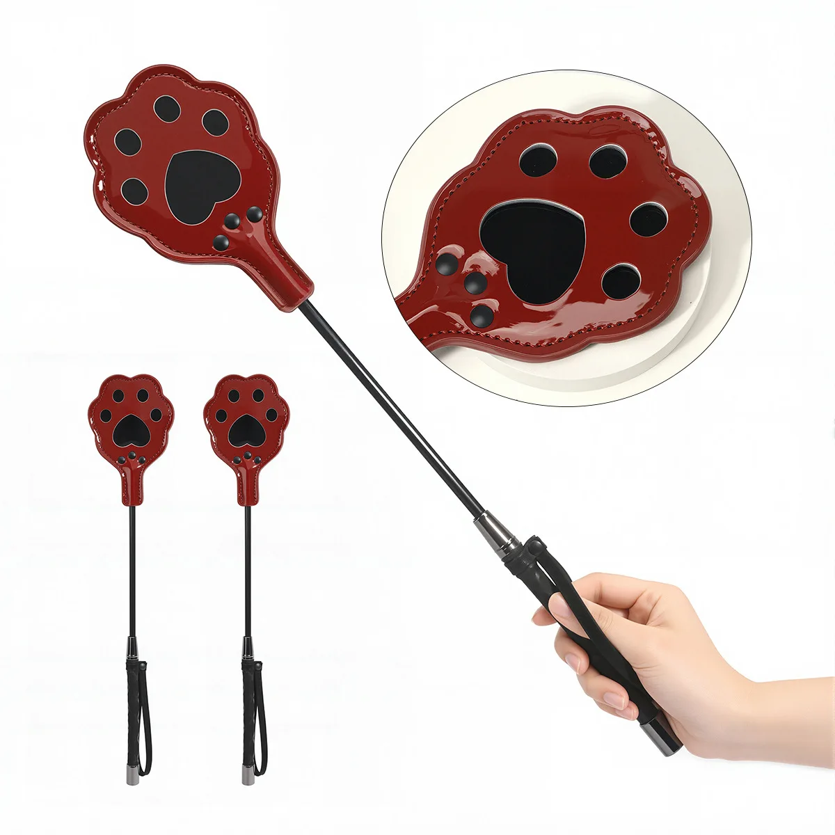 45CM Red PU Leather Cat's paw Horse Whip Flogger Riding Leather Spank Paddle Equestrian Training Whip
45CM Red PU Leather Cat's paw Horse Whip Flogger Riding Leather Spank Paddle Equestrian Training Whip