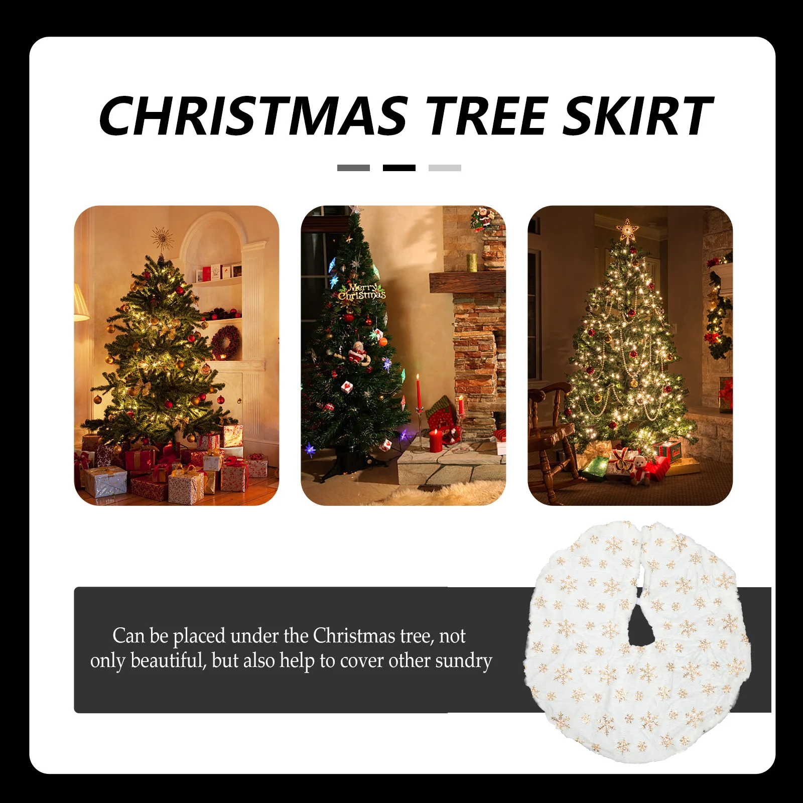 Christmas Tree Skirt Snowflake Design Round Fabric Cover For Holiday Decor Xmas Tree Apron Carpet Party Supplies
Christmas Tree Skirt Snowflake Design Round Fabric Cover For Holiday Decor Xmas Tree Apron Carpet Party Supplies