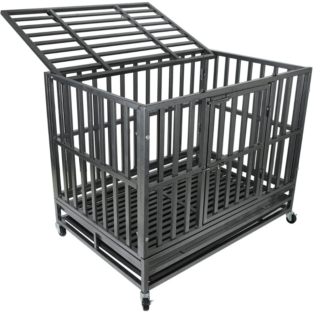 47 Inch Heavy-duty Dog Cage Metal Cage Kennel, Pet Cage with Lockable Wheels and Double Doors, Suitable for Medium To Large Dogs
47 Inch Heavy-duty Dog Cage Metal Cage Kennel, Pet Cage with Lockable Wheels and Double Doors, Suitable for Medium To Large Dogs
