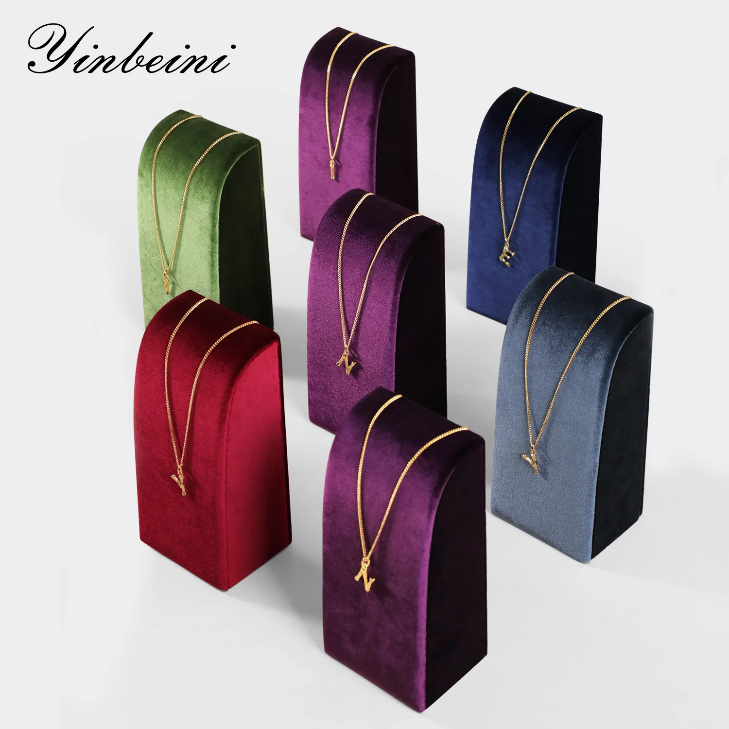 Yinbeini Высококачественная бархатная подставка для ожерелья, подставка для ювелирных изделий, реквизит для демонстрации магазина TB031
Yinbeini Высококачественная бархатная подставка для ожерелья, подставка для ювелирных изделий, реквизит для демонстрации магазина TB031