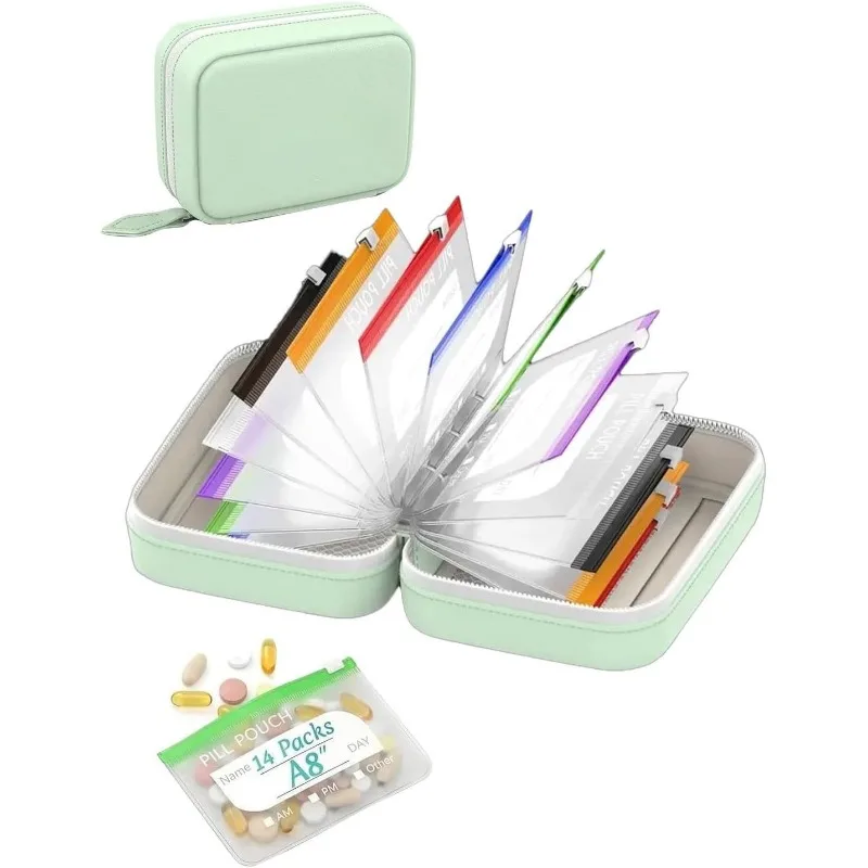 A8 Waterproof Pill Organizer with 14PCS Zip Pill Pouches Large BPA-Free Weekly Medicine Organizer Reusable Travel Pill Storage
A8 Waterproof Pill Organizer with 14PCS Zip Pill Pouches Large BPA-Free Weekly Medicine Organizer Reusable Travel Pill Storage