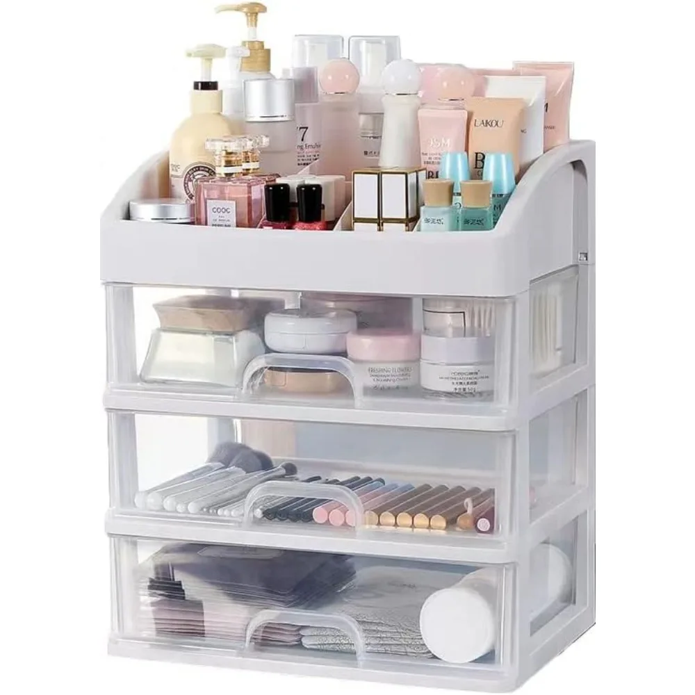 Arched Plastic Vanity Organizer Three Drawer Large Cosmetic Storage Bathroom Countertop
Arched Plastic Vanity Organizer Three Drawer Large Cosmetic Storage Bathroom Countertop