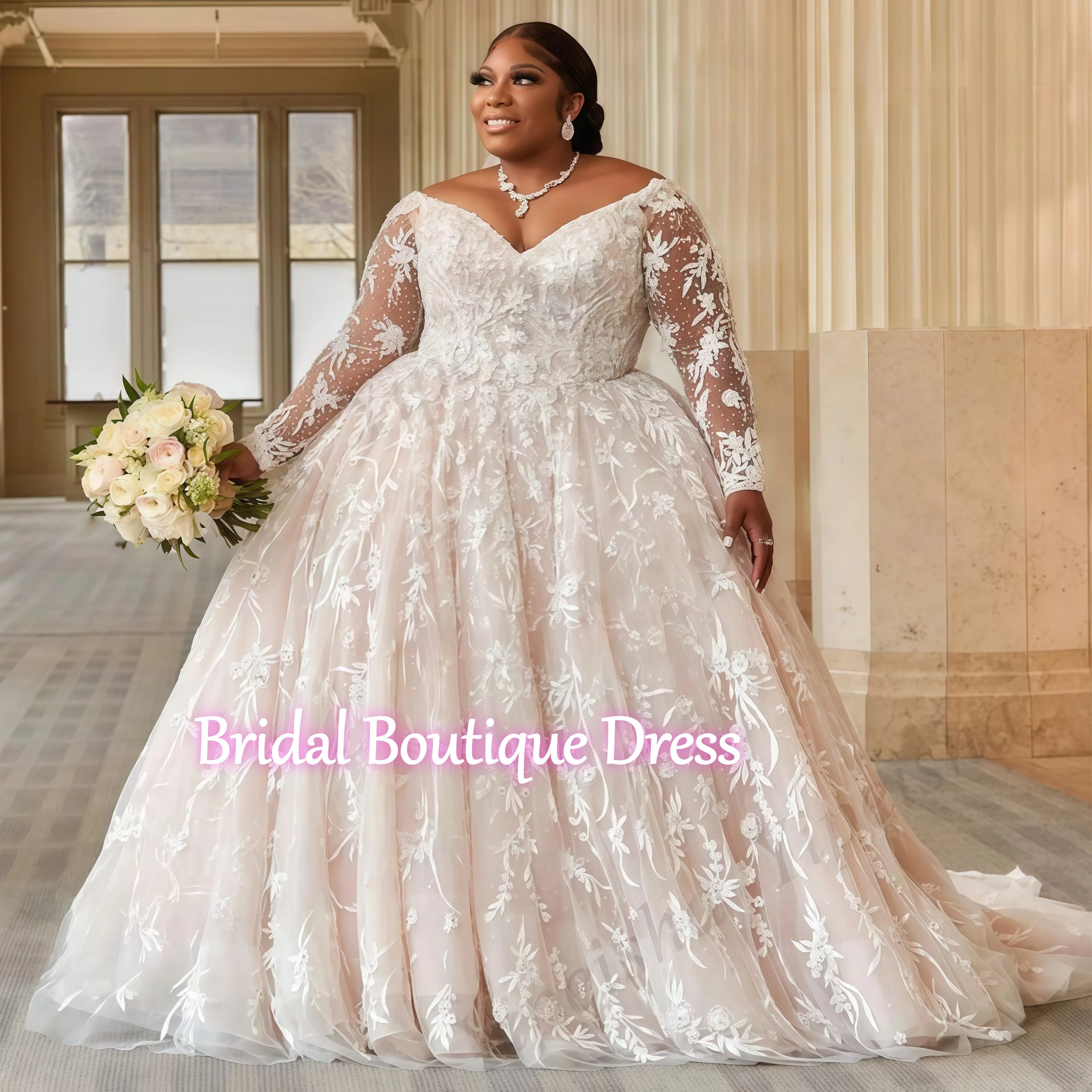 Plus Size Wedding Dresses Long Sleeves Africa Bridal Gown V Neck Beads Appliqued Lace Beach Custom Boho Chic A Line Robe Mariee
Plus Size Wedding Dresses Long Sleeves Africa Bridal Gown V Neck Beads Appliqued Lace Beach Custom Boho Chic A Line Robe Mariee