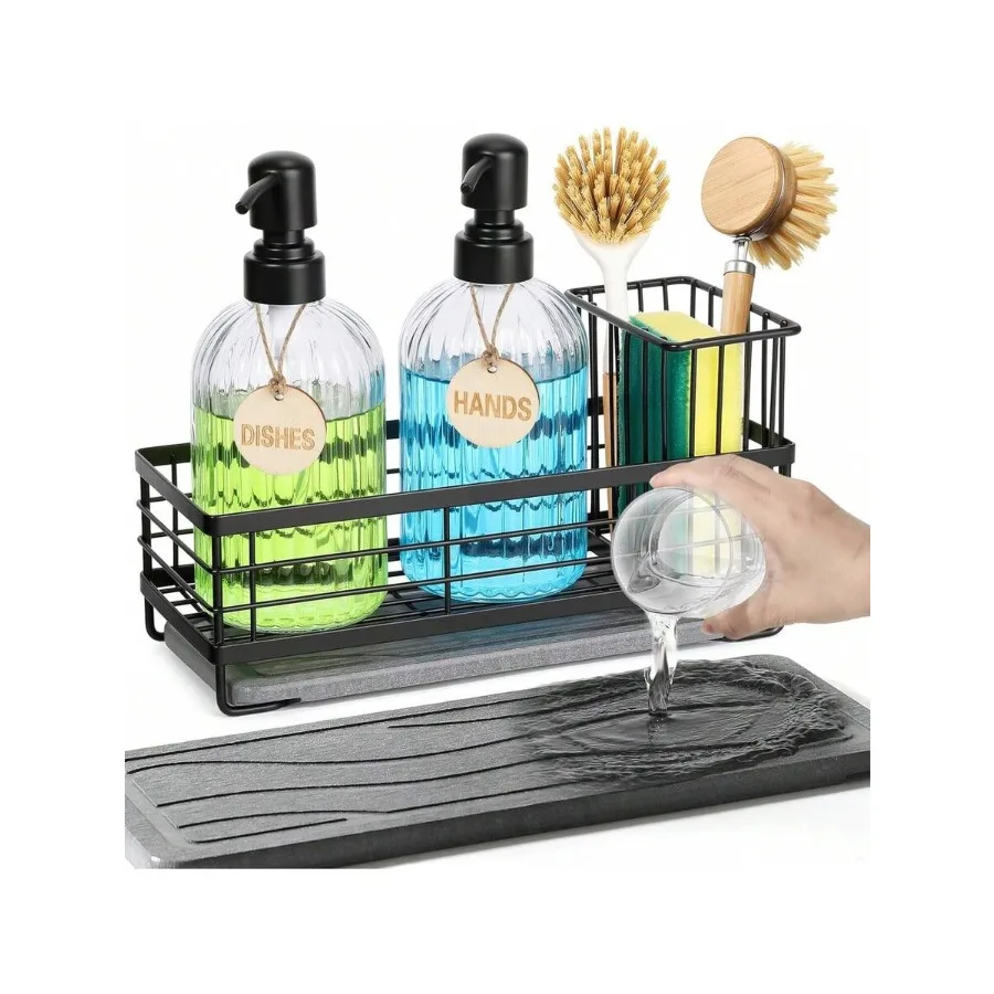 Shinowa Kitchen Dish Soap Dispenser Set, 14OZ Gl Bottle With Rustproof 304 Stainless Steel Sponge Holder And tant Dry Tray, D A
Shinowa Kitchen Dish Soap Dispenser Set, 14OZ Gl Bottle With Rustproof 304 Stainless Steel Sponge Holder And tant Dry Tray, D A