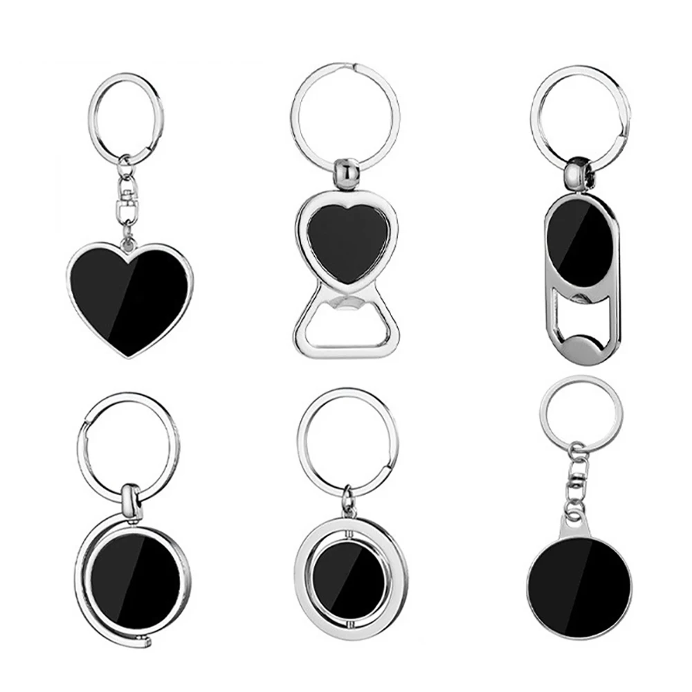 8pcs Keychain DIY Black Blank Alloy 360 degree rotation transfer Car Keyring Lovely Backpack Handbag Pendant
8pcs Keychain DIY Black Blank Alloy 360 degree rotation transfer Car Keyring Lovely Backpack Handbag Pendant