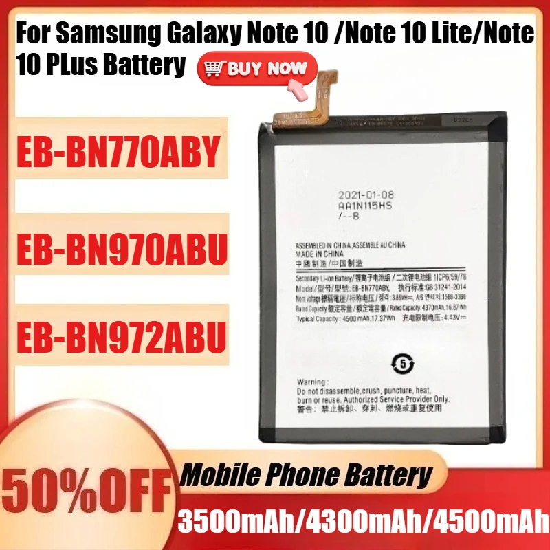 New EB-BN770ABY EB-BN970ABU EB-BN972ABU Battery for Samsung Galaxy Note 10 /Note 10 Lite/Note 10 PLus Batteries
New EB-BN770ABY EB-BN970ABU EB-BN972ABU Battery for Samsung Galaxy Note 10 /Note 10 Lite/Note 10 PLus Batteries