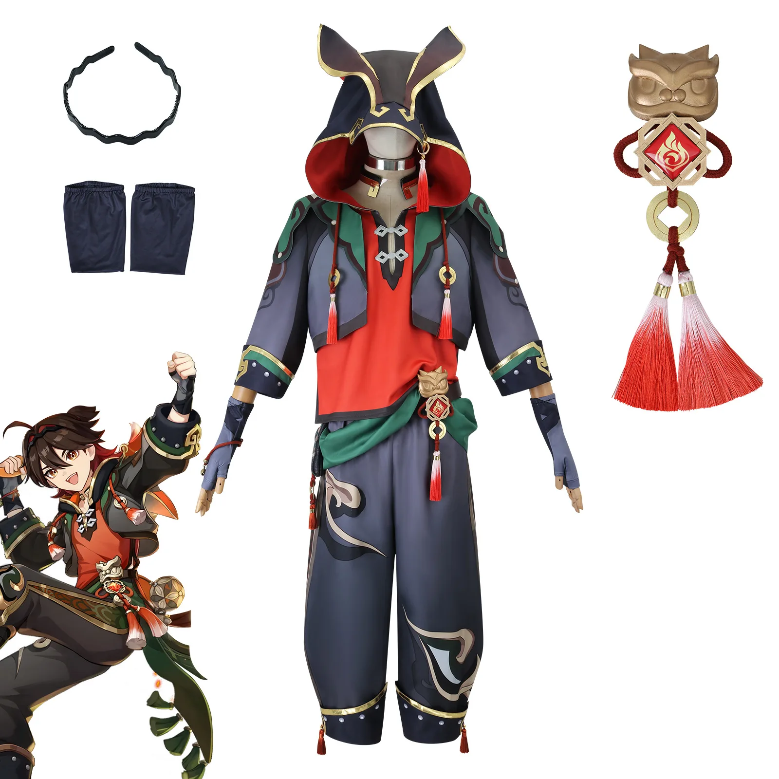 Children's Genshin Impact Costume Of Jamin, A Secondary-dimensional Game A Young Lion Dance Performer From Liyue Role-playing.
Children's Genshin Impact Costume Of Jamin, A Secondary-dimensional Game A Young Lion Dance Performer From Liyue Role-playing.