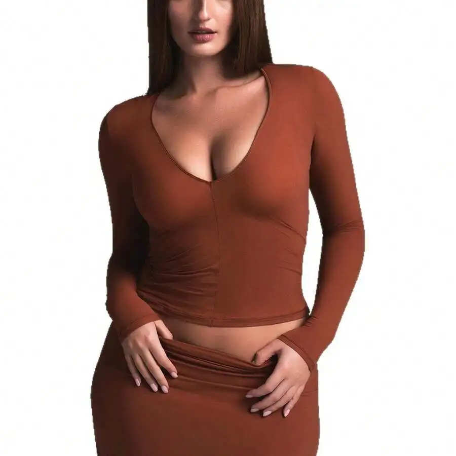 Womens Autumn Fashion Crop Top Long Sleeve V-Neck High Elastic Base Shirt
Womens Autumn Fashion Crop Top Long Sleeve V-Neck High Elastic Base Shirt