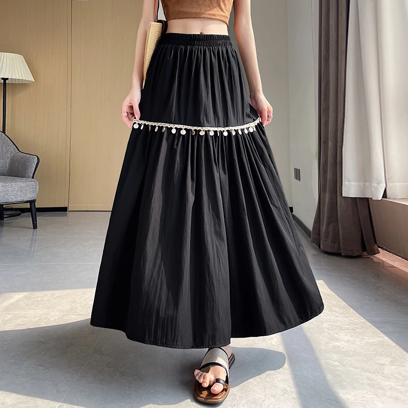 2025 New Korean Version of Elegant Elastic Waist Long Skirt Japanese Fashion Trendy Women's Clothing Vintage Black Harajuku
2025 New Korean Version of Elegant Elastic Waist Long Skirt Japanese Fashion Trendy Women's Clothing Vintage Black Harajuku
