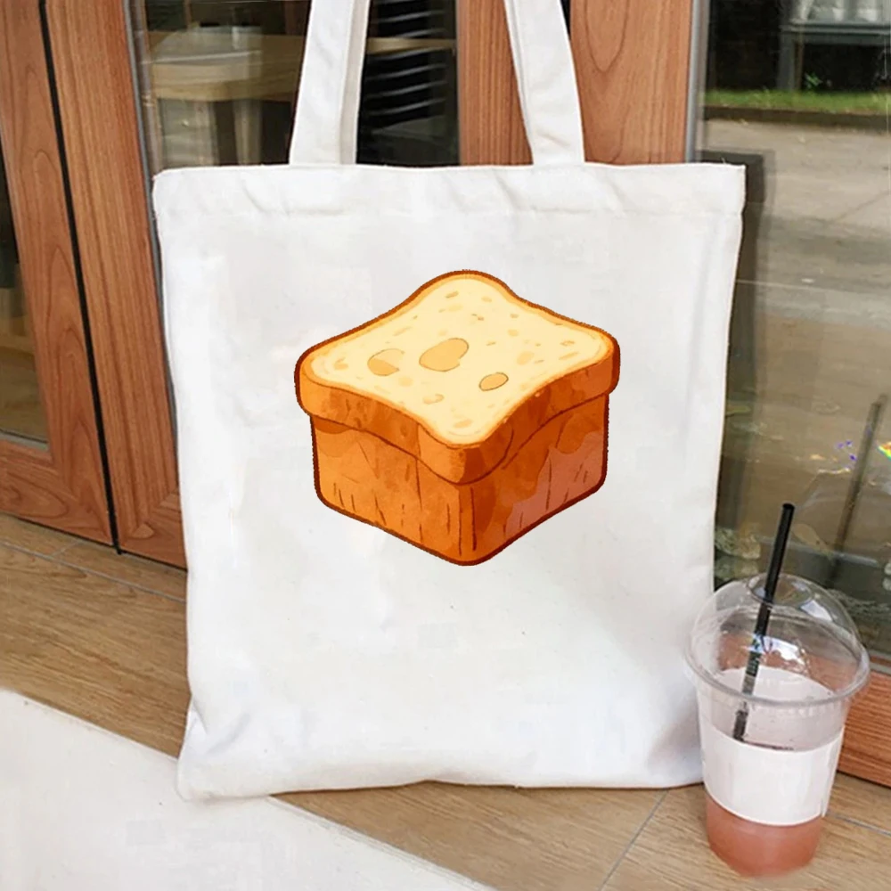 Toast Bread Canvas Tote Bag Kawaii Food Print Shoulder Bag
Toast Bread Canvas Tote Bag Kawaii Food Print Shoulder Bag