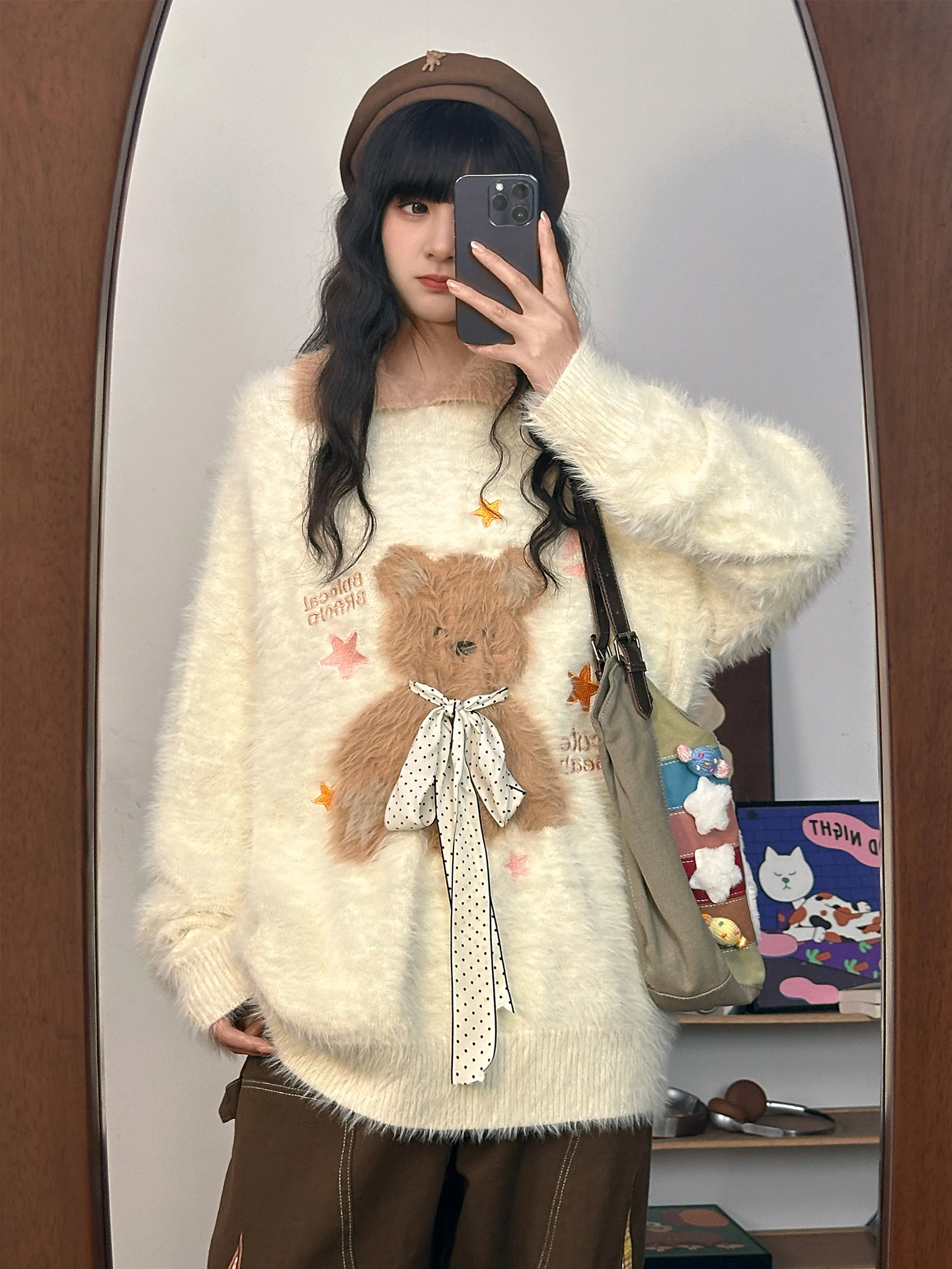 Soft Cozy Bear Pattern Turtlene Knitwear for Women Autumn Winter New Sle Street Sle Loose Fit Long Sve Collar
Soft Cozy Bear Pattern Turtlene Knitwear for Women Autumn Winter New Sle Street Sle Loose Fit Long Sve Collar