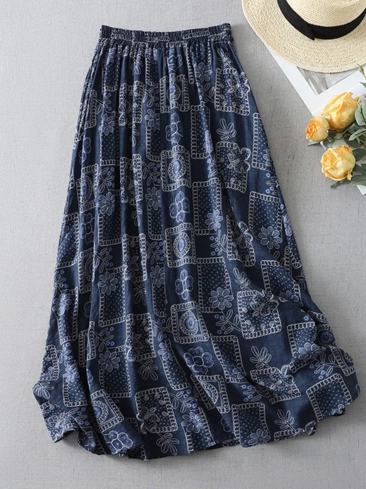 Classic Floral Print High Waist Loose A-Line Midi Skirt Women's Summer Korean Style Fashionable plus Size Umbrella Skirt
Classic Floral Print High Waist Loose A-Line Midi Skirt Women's Summer Korean Style Fashionable plus Size Umbrella Skirt