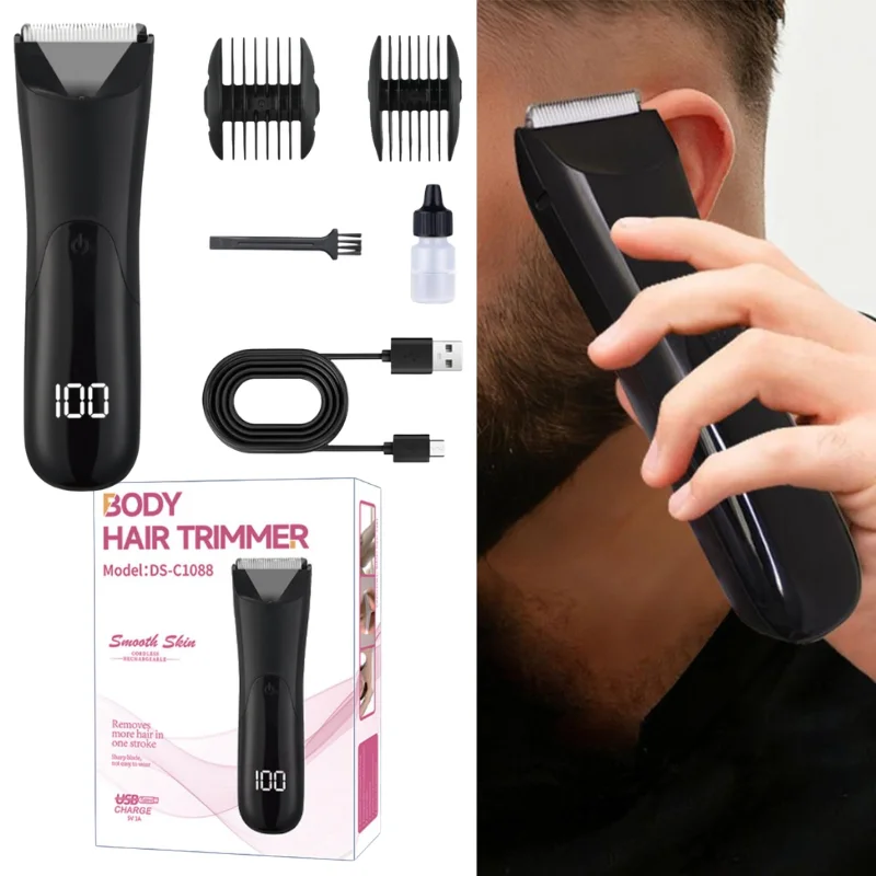 Electric Body Hair Trimmer for Men Waterproof Hair Shaver with Digital Battery Indicator with 2 Guide Combs & Cleaning Kit
Electric Body Hair Trimmer for Men Waterproof Hair Shaver with Digital Battery Indicator with 2 Guide Combs & Cleaning Kit