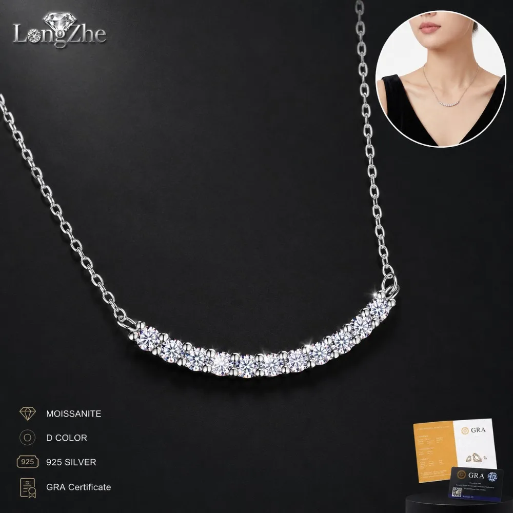 D VVS1 Moissanite Pendant Necklace s925 Silver 18k White Gold Plated GRA Smile Necklace for Women, Men's Gift Choice For Her
D VVS1 Moissanite Pendant Necklace s925 Silver 18k White Gold Plated GRA Smile Necklace for Women, Men's Gift Choice For Her