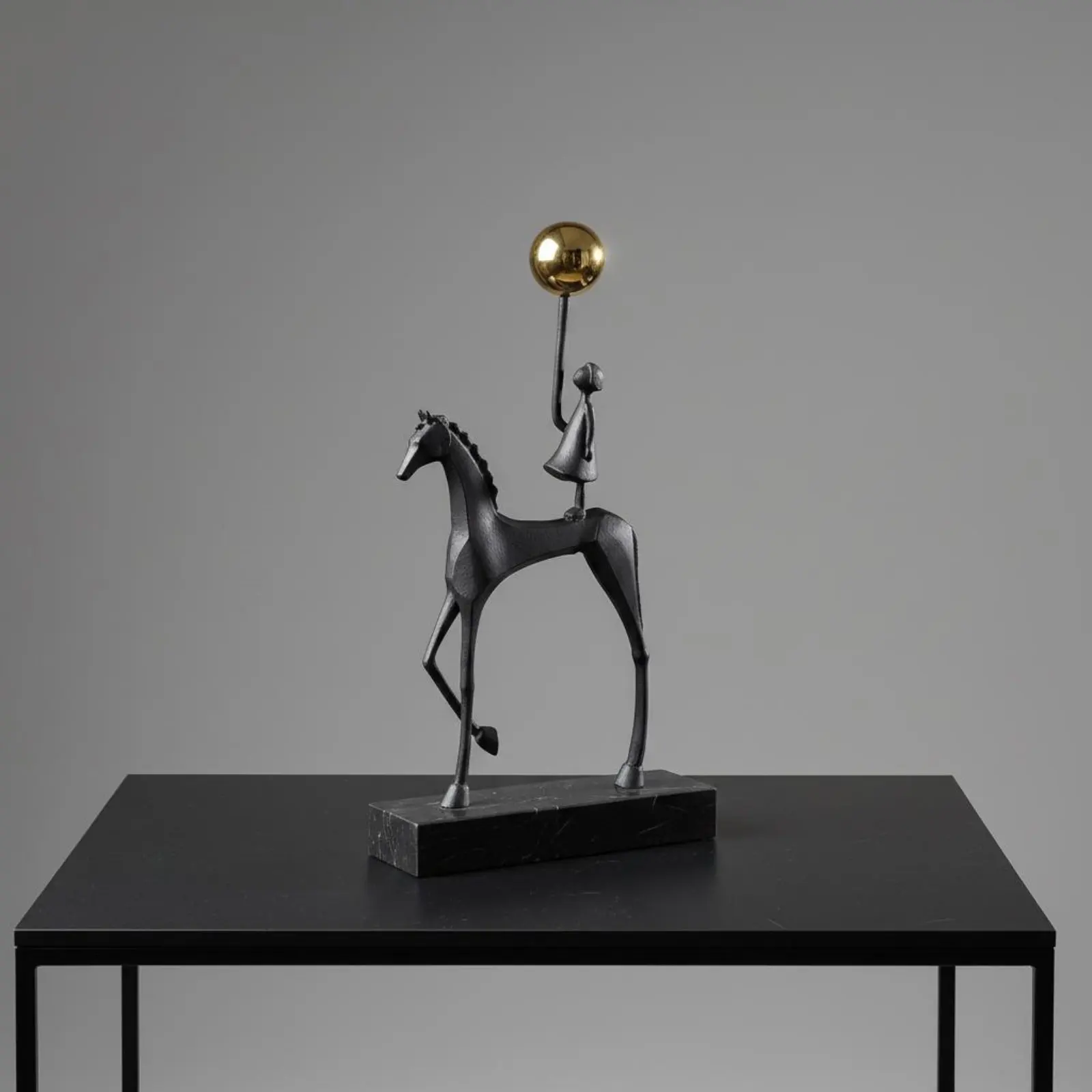 Horse Equestrian Statue Modern Art Design Black Metal Sculpture Abstract Horse Figurine Artisanal Home Decor Gift Idea
Horse Equestrian Statue Modern Art Design Black Metal Sculpture Abstract Horse Figurine Artisanal Home Decor Gift Idea