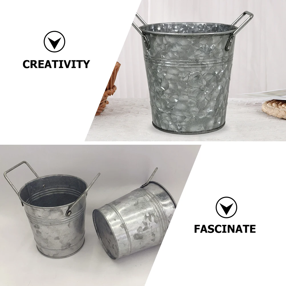 2Pcs Vintage Galvanized Flower Bucket Retro Tin Pots for Plant Decor Home Office Garden Container Metal Vase Planter
2Pcs Vintage Galvanized Flower Bucket Retro Tin Pots for Plant Decor Home Office Garden Container Metal Vase Planter