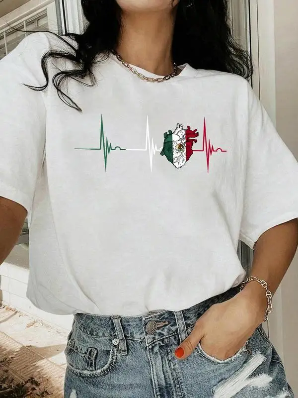 Женская футболка с круглым вырезом и принтом Heartbeat, повседневная футболка с коротким рукавом для повседневной носки, женская одежда на все сезоны
Женская футболка с круглым вырезом и принтом Heartbeat, повседневная футболка с коротким рукавом для повседневной носки, женская одежда на все сезоны