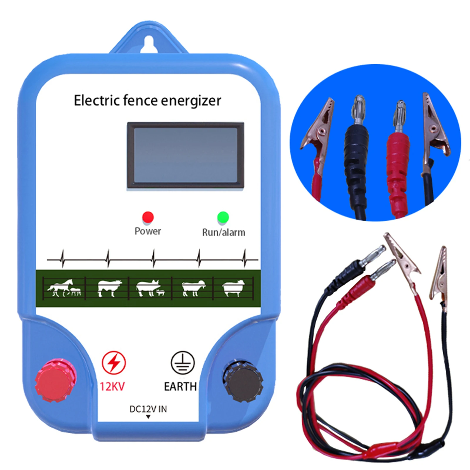 8KM Electric Fence Energizer Dogs Sheep Horse Poultry High Voltage Pulse Controller High-decibel Alarm Waterproof LCD Display
8KM Electric Fence Energizer Dogs Sheep Horse Poultry High Voltage Pulse Controller High-decibel Alarm Waterproof LCD Display