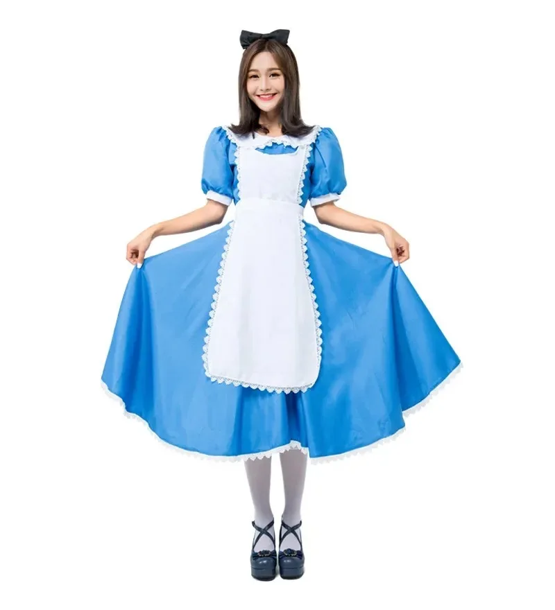 Костюм Алисы в стране чудес для взрослых женщин, синее платье размера плюс XXL, костюм горничной для косплея, вечерние на Хэллоуин
Костюм Алисы в стране чудес для взрослых женщин, синее платье размера плюс XXL, костюм горничной для косплея, вечерние на Хэллоуин