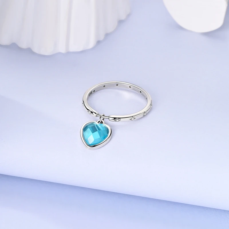 Original 925 Sterling Silver Sparkling Heart of Aquamarine Vow Ring For Women Girls Jewelry Birthday Anniversary Gifts 
Original 925 Sterling Silver Sparkling Heart of Aquamarine Vow Ring For Women Girls Jewelry Birthday Anniversary Gifts