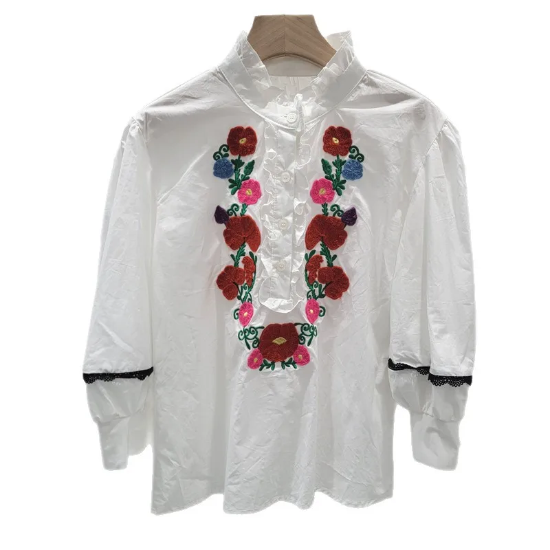 French High-end Embroidered Blouse for Women, Autumn New Collection, Color Block Niche Design, Heavily Embellished Lace Shirt
French High-end Embroidered Blouse for Women, Autumn New Collection, Color Block Niche Design, Heavily Embellished Lace Shirt