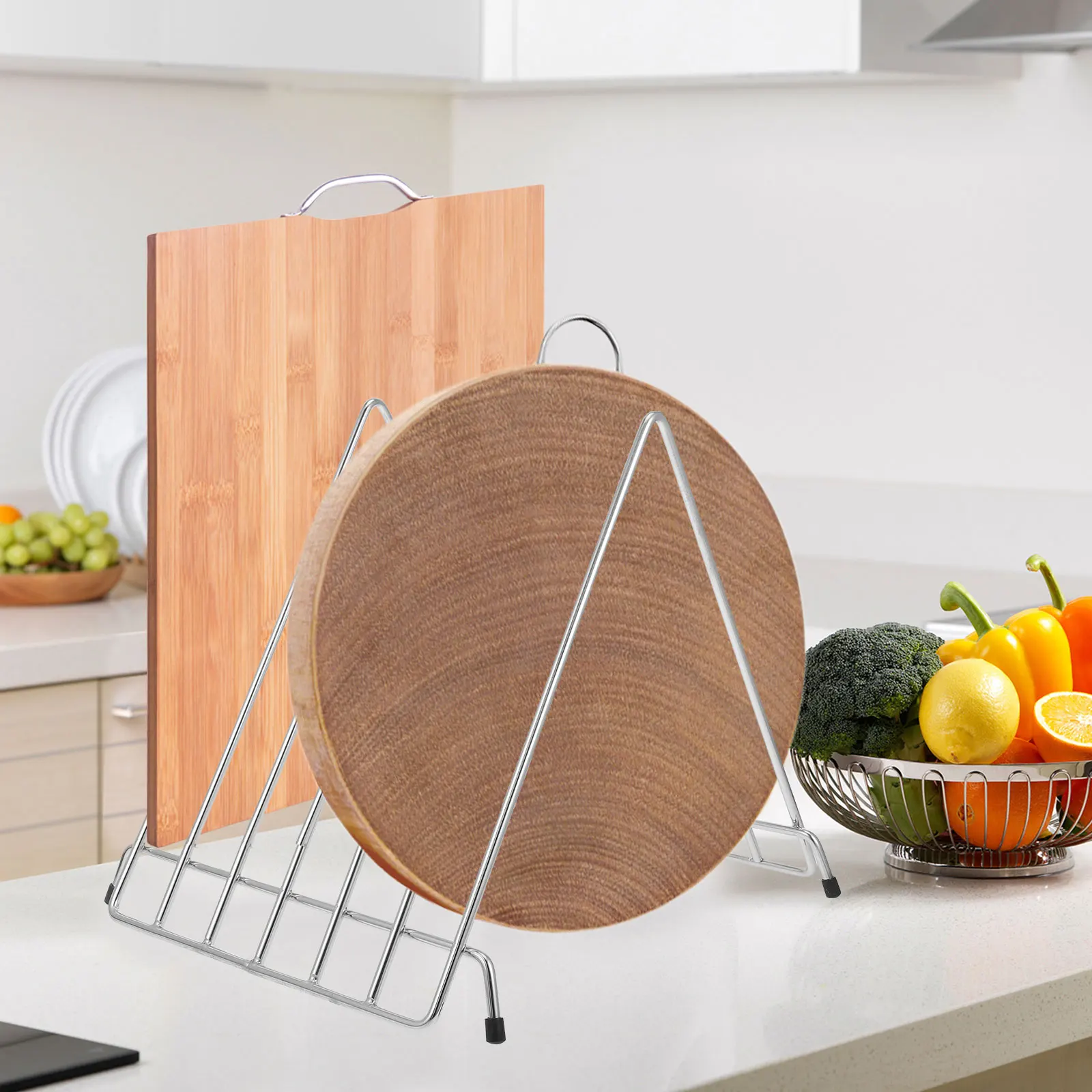 Stainless Steel Cutting Board Rack Multifunctional Kitchen Storage Stand Ventilated Design Corrosion Resistant for Pizza
Stainless Steel Cutting Board Rack Multifunctional Kitchen Storage Stand Ventilated Design Corrosion Resistant for Pizza