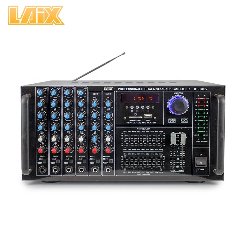 Laix BT-3000V Amplifier Mixing Sub Woofer Integrated Stereo Led Amp Echo EQ Amplifiers
Laix BT-3000V Amplifier Mixing Sub Woofer Integrated Stereo Led Amp Echo EQ Amplifiers