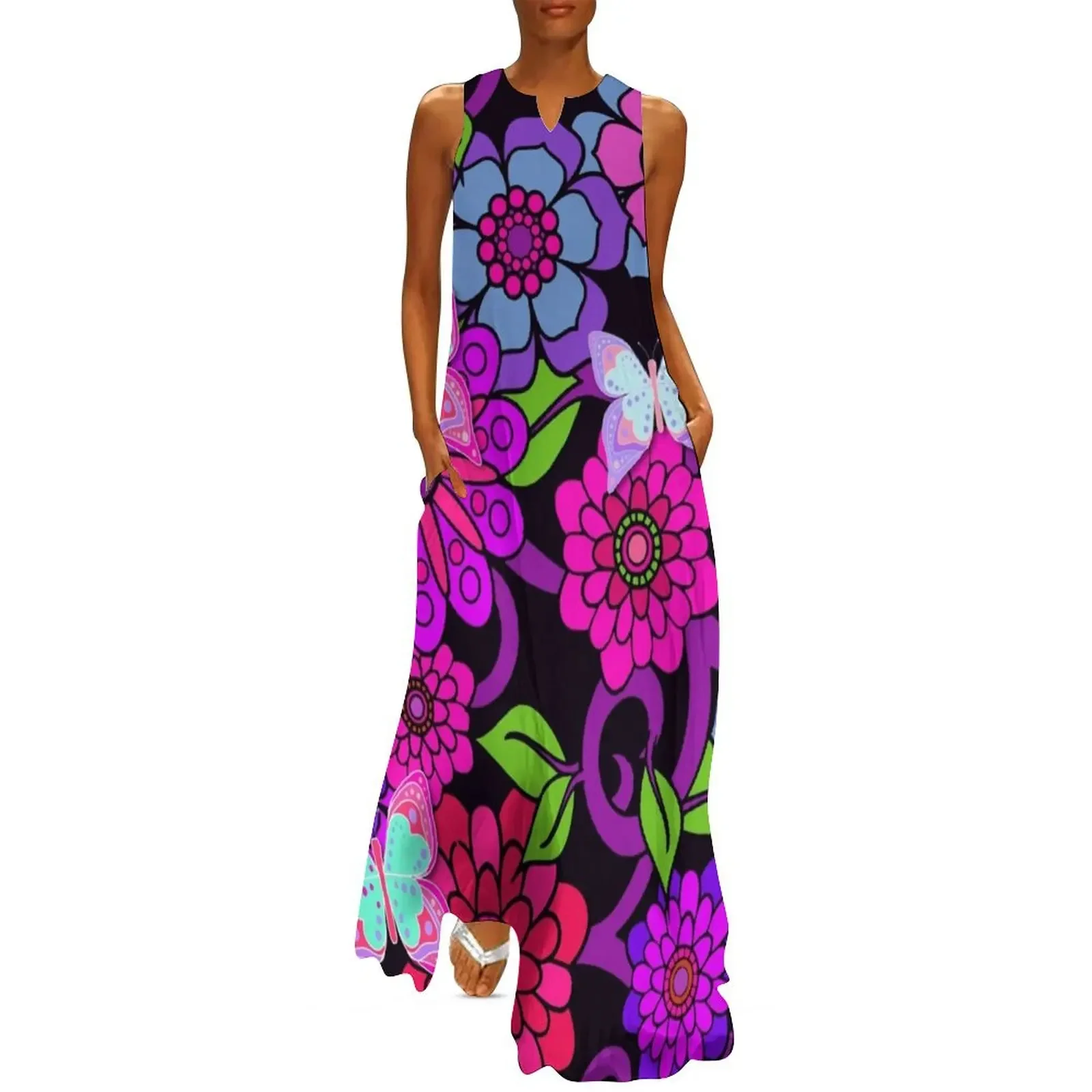 Funky Retro and Butterflies Art Long Dress dresses for woman luxury dresses Dress
Funky Retro and Butterflies Art Long Dress dresses for woman luxury dresses Dress
