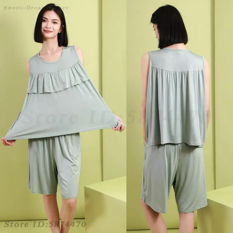Большой размер 5XL, 6XL, 7XL, пижамный комплект, женская мягкая одежда для сна из модала, летний жилет без рукавов, шорты, 2 предмета, пижамы, домашняя одежда, одежда для дома
Большой размер 5XL, 6XL, 7XL, пижамный комплект, женская мягкая одежда для сна из модала, летний жилет без рукавов, шорты, 2 предмета, пижамы, домашняя одежда, одежда для дома