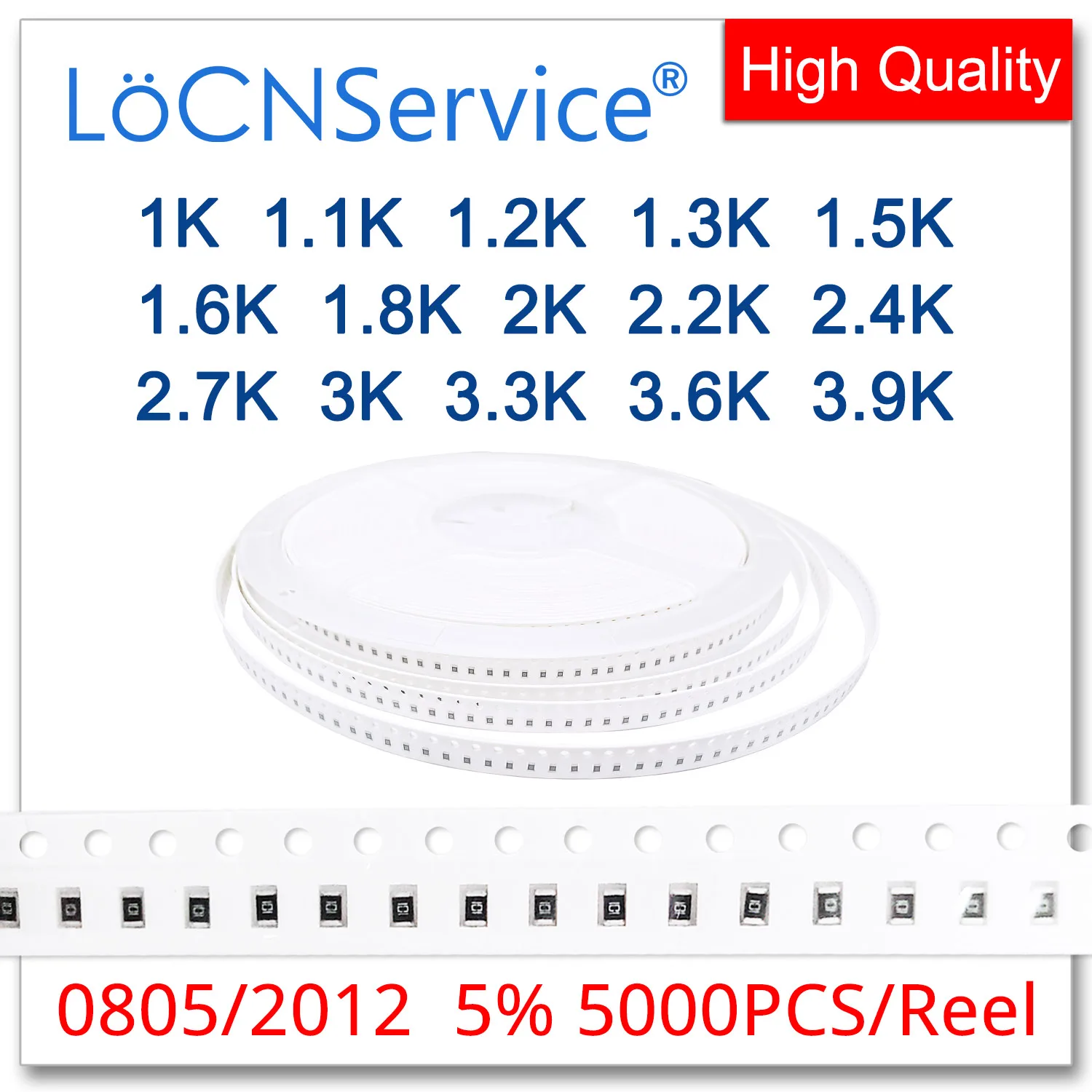 LoCNService 0805 J 5% 5000pcs 1K 1.1K 1.2K 1.3K 1.5K 1.6K 1.8K 2K 2.2K 2.4K 2.7K 3K 3.3K 3.6K 3.9Ksmd 2012 resistor OHM
LoCNService 0805 J 5% 5000pcs 1K 1.1K 1.2K 1.3K 1.5K 1.6K 1.8K 2K 2.2K 2.4K 2.7K 3K 3.3K 3.6K 3.9Ksmd 2012 resistor OHM
